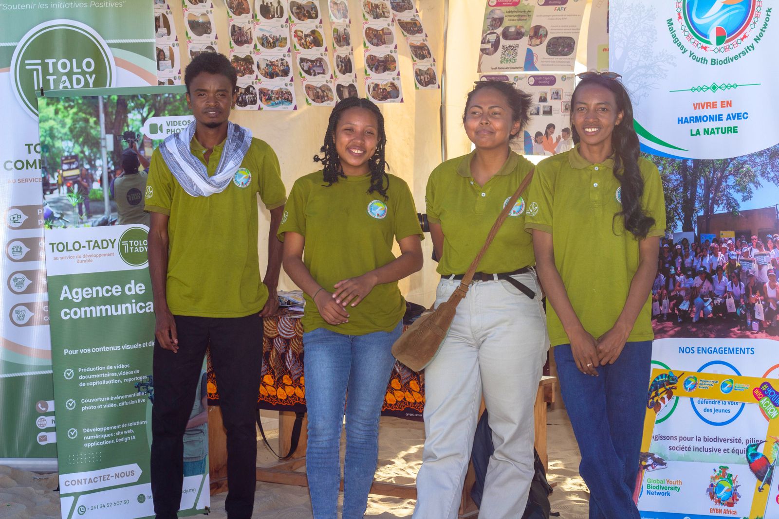 Malagasy YBN members at an exhibition booth